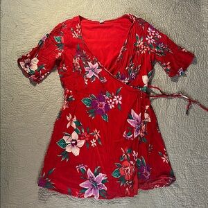 Old Navy Red Floral Mini Dress